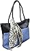 Femina Two-Tone Faux Ostrich Tote Shoulder Bag (Black/Blue) with a NutriChart