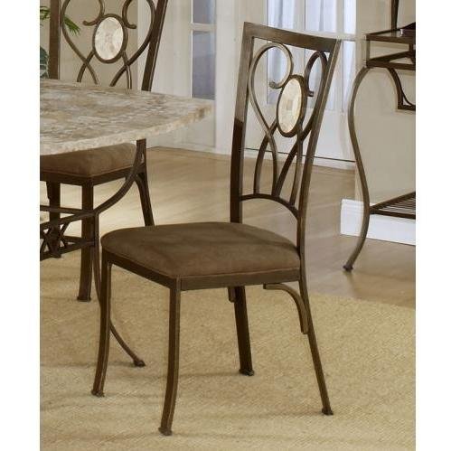 Hillsdale Brookside Oval Fossil Back Dining-Chairs, Brown Powder Coat Finish, Set of 2