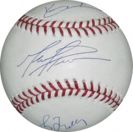 Mark Prior, Kerry Wood, and Greg Maddux Autographed Official MLB Baseball