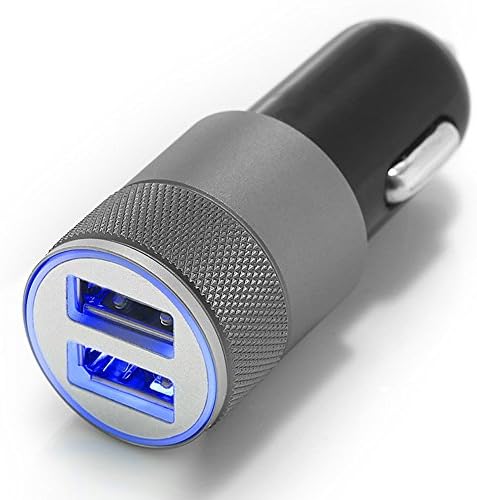 Carchargerpro®, Cloud9brand Dual USB Port Car Charger Portable Travel Rapid Car Smartcharger Auto Adapter for Iphone 6 Plus 5s 5 4, Ipad, Ipod, Samsung Galaxy, Smart Phone, Tablets (Gun Metal / Black)