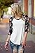 MIXMAX Women Contrast Color Floral Print 3/4 Sleeve Raglan T Shirt Tops