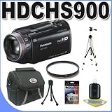 Panasonic HDC-HS900K 3 MOS 220GB HDD 3D Compatible Camcorder (Black) Accessory Saver Bundle