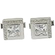 Mens Accessory Cufflinks Sterling Silver Zircon Gemstone