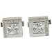 Mens Accessory Cufflinks Sterling Silver Zircon Gemstone