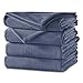 Sunbeam Heated Blanket | Velvet Plush, 10 Heat Settings, Lagoon Blue, King