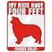 New  My Kids Have 4 Feet : Border Collie  Parking Sign Dog