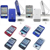 Apple iPhone Premium Snap-On Crystal Case with Removable Belt Clip and Flip-Up Touch Screen Shield - 22 Color Choices (Compatible with 1st Generation ONLY)
