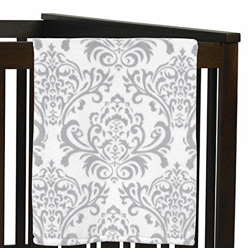 Plush Fleece Throw Receiving Crib Baby Girl Blanket for Pink, Gray and White Elizabeth Collection