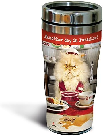 Tree-Free Greetings SG25867 Avanti Humor Another Day in Paradise Sip 'N Go Stainless Steel Lined Travel Tumbler, 16-Ounce, Multicolored