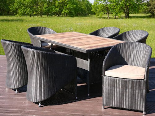 Savannah Outdoor Savannah 7 Piece Wicker Dining Set