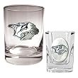 Nashville Predators NHL Rocks Glass & Square Shot Glass Set - Primary Logo by Great American Products