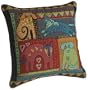 Laurel Burch 18-inch Mythical Dogs Square Pillow