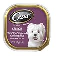 Cesar Canine Cuisine Senior with Chicken & Rice in Meaty Juices for Small Dogs, 3.5-Ounce Trays (Pack of 24)