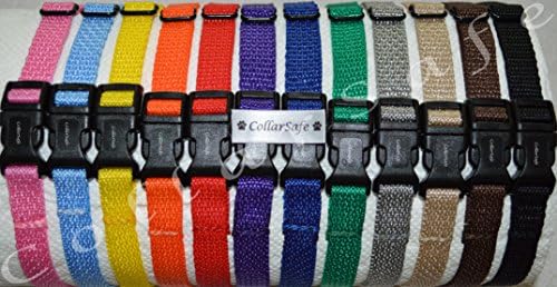 CollarSafe Soft Nylon Puppy ID SNAP Buckle Collars - Puppy Identification Litter Collars (Set of 12)