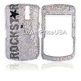 Blackberry 8300 Genuine Swarovski Crystal (7ss) Silver Rock Star Design Faceplate Cover Case