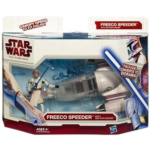 Star Wars Deluxe Figure & Vehicle  - OBI-WAN and FREECO BIKE