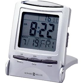 Distant Time Traveler Folding Alarm Clock, 2 1 4w x 1d x 3h, Metallic Silver (MIL645358)... by Howard Miller Clock