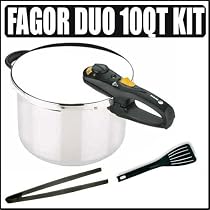 Fagor 918060796 Professional Duo 10-qt Pressure Cooker Bundle