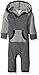 Burt's Bees Baby Boys' Organic Long Sleeve Footless Hooded Coverall, Midnight Loose Pique, 18 Months