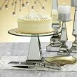 Mirrored Cake Stand Nickel Plated Finish