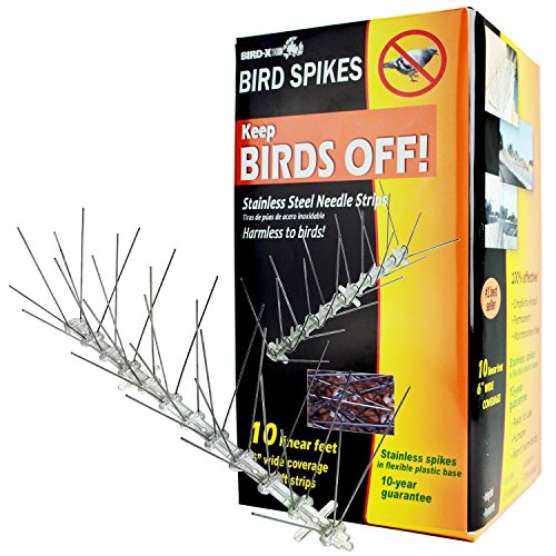 Bird-X STS-10-R Stainless Bird Spikes 10 foot Kit (2 Pack)