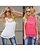 OVERMAL Women Summer Vest Top Sleeveless Blouse Casual Tank Tops Shirt Lace (M, White)
