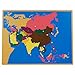 Montessori Asia Puzzle Map with Labeled and Unlabeled Control Maps