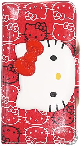 HELLO KITTY Face Button Flip Case for Apple iPhone 6 Plus (5.5inch) Wallet Diary Cover (Red)