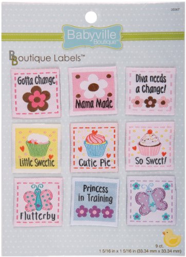 Babyville Boutique Labels, Girl Designs, 9 Count