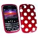 EMARTBUY BLACKBERRY 8520 CURVE / 9300 CURVE 3G POLKA DOTS GEL SKIN COVER/CASE RED