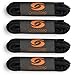 OrthoStep 4 Pair Pack Waxed Very Thin Dress Round Black 45 inch Shoelaces