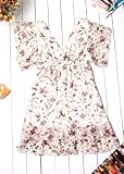 my closet モテ系フリル袖 小花柄シフォンカシュクールVネックチュニックワンピース M L トールサイズ 大きいサイズ