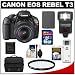 Canon EOS Rebel T3 12.2 MP Digital SLR Camera Body & EF-S 18-55mm IS II Lens with 16GB Card + Battery + Case + Filter + Flash + Cleaning & Accessory Kit