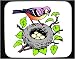 Decorated Mouse Pad with animals, tree, nest, eggs, bird, colorful