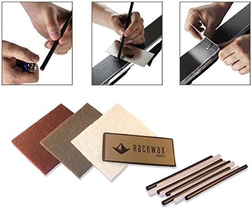 RaceWax Base Ski Repair Kit: 10 ptex + metal scraper + 3 buffing pads