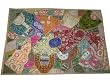 Wheat Sequin Beaded Embroidered Tapestry Vintage Sari Wall Hanging 60x40
