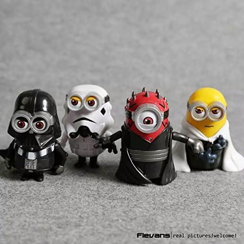 Minion Cos Star Wars Darth Maul Darth Vader Stormtrooper Luke Skywalker PVC Action Figures Toys 4pcs/set