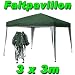 Faltpavillon Garten Pavillon Gartenzelt Udo 3x3m grün