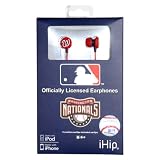 iHip MLF10169WAS MLB Washington Nationals Printed Ear Buds, Red/White/Blue