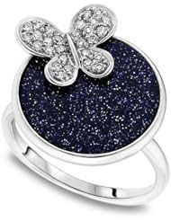 0.20 Ct. Diamond Pave Butterfly & 18k White Gold Ring (518255)