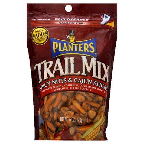 Planters Trail Mix, Spicy Nut Cajun Stick, 6-Ounce Pouches (Pack of 12) by Planters