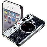 Yayago Retro Back Cover Kamera Design f�r Apple iPhone 4 / 4s Tasche Case H�lle black inkl. dem Original Yayago Clean-Pad
