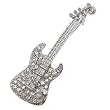 Acosta Brooches - Clear Swarovski Crystal Guitar Brooch