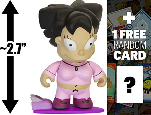 Futurama Amy Wong w/ Hoverboard: ~2.7" x Kidrobot Mini-Figure Series #2 + 1 Free American Cartoon Themed Trading Card Bundle