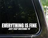 Everything is fine - just keep watching tv - funny decal / sticker