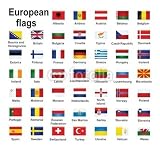 Wallmonkeys Peel and Stick Wall Decals - European Country Flags - 18W x 17H Removable Graphic