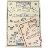 Tableware old Terms (La Table de Famille) lexicon French figural print tea dish towel BLUE or RED