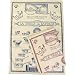 Tableware old Terms (La Table de Famille) lexicon French figural print tea dish towel BLUE or RED