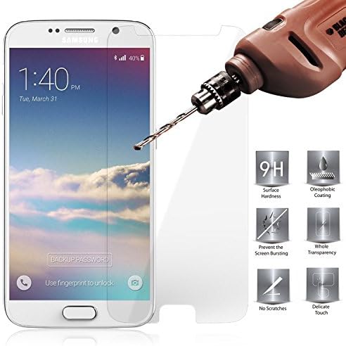 Galaxy S6 Screen Protector, Global Times 2-Pack HD Premium Tempered Glass Screen Protectors Film for Samsung Galaxy S6