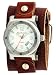 Nemesis #BLBB073W Men's Stainless Steel Wide Cuff Band Anlalog Black Dial Watch